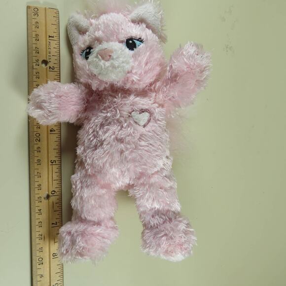 Build-A-Bear Pink Cat Plush Toy with Heart Charm - 8" Stuffed Animal - Picture 12 of 16